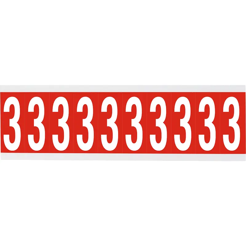 Zahlen oder Buchstaben auf Karte - 22 x 38 mm Weiss/Rot - 3