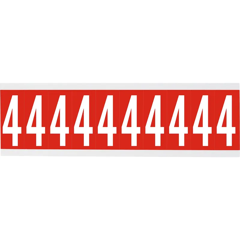 Zahlen oder Buchstaben auf Karte - 22 x 38 mm Weiss/Rot - 4