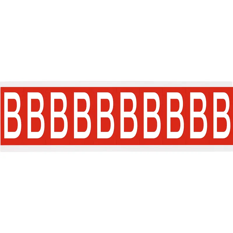 Zahlen oder Buchstaben auf Karte - 22 x 38 mm Weiss/Rot - B