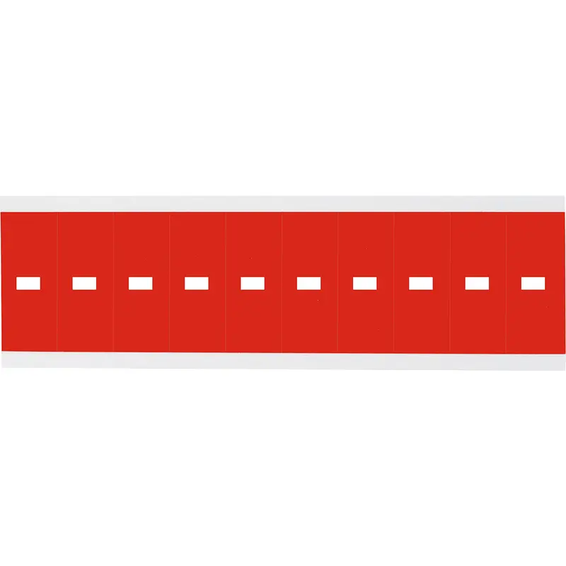 Zahlen oder Buchstaben auf Karte - 22 x 38 mm Weiss/Rot - Bindestrich