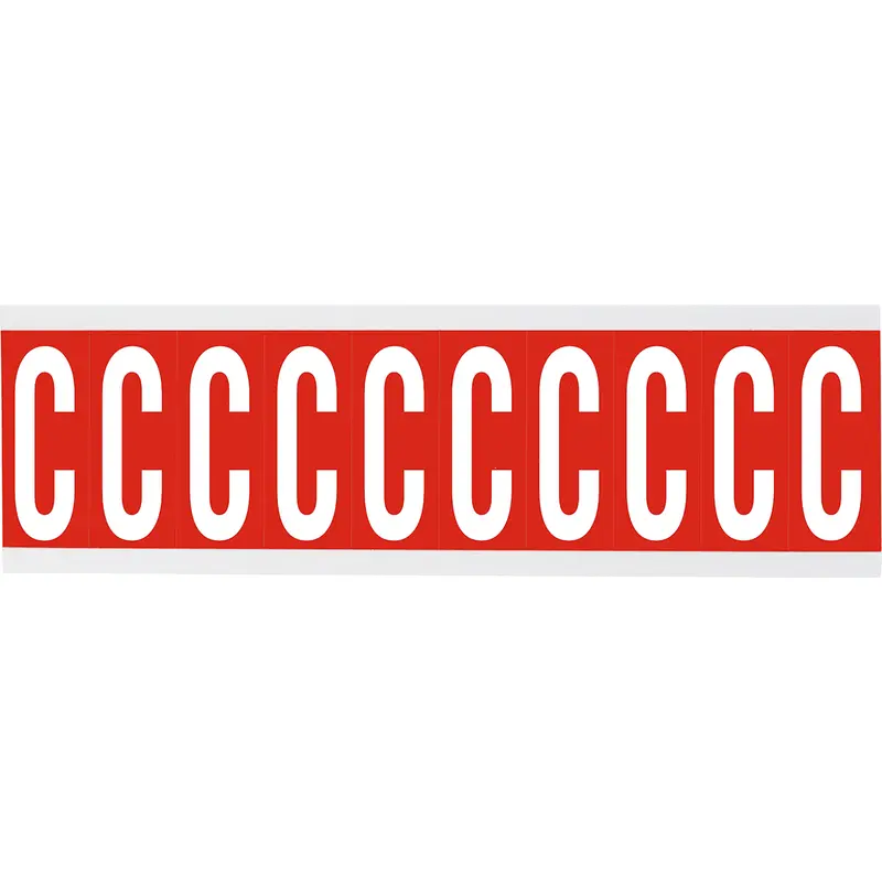 Zahlen oder Buchstaben auf Karte - 22 x 38 mm Weiss/Rot - C