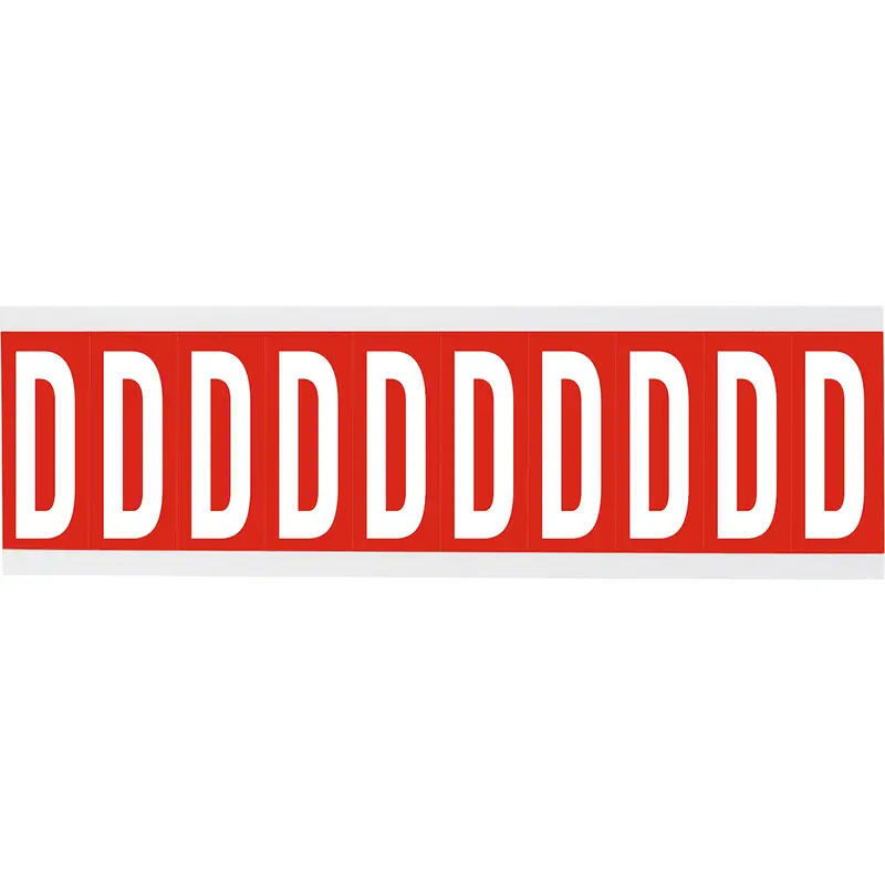 Zahlen oder Buchstaben auf Karte - 22 x 38 mm Weiss/Rot - D