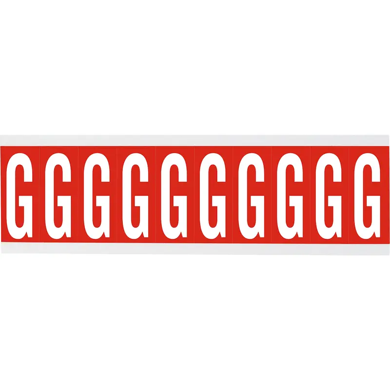 Zahlen oder Buchstaben auf Karte - 22 x 38 mm Weiss/Rot - G