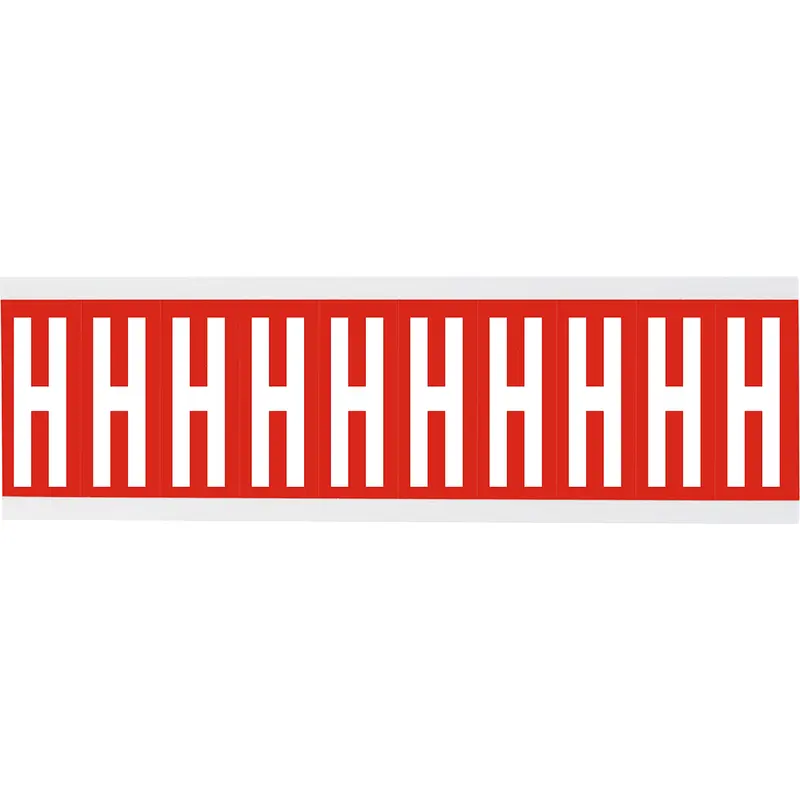 Zahlen oder Buchstaben auf Karte - 22 x 38 mm Weiss/Rot - H