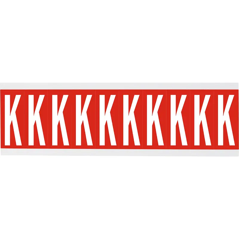 Zahlen oder Buchstaben auf Karte - 22 x 38 mm Weiss/Rot - K
