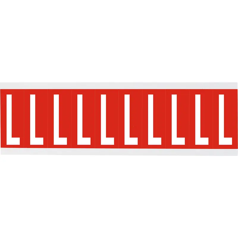 Zahlen oder Buchstaben auf Karte - 22 x 38 mm Weiss/Rot - L
