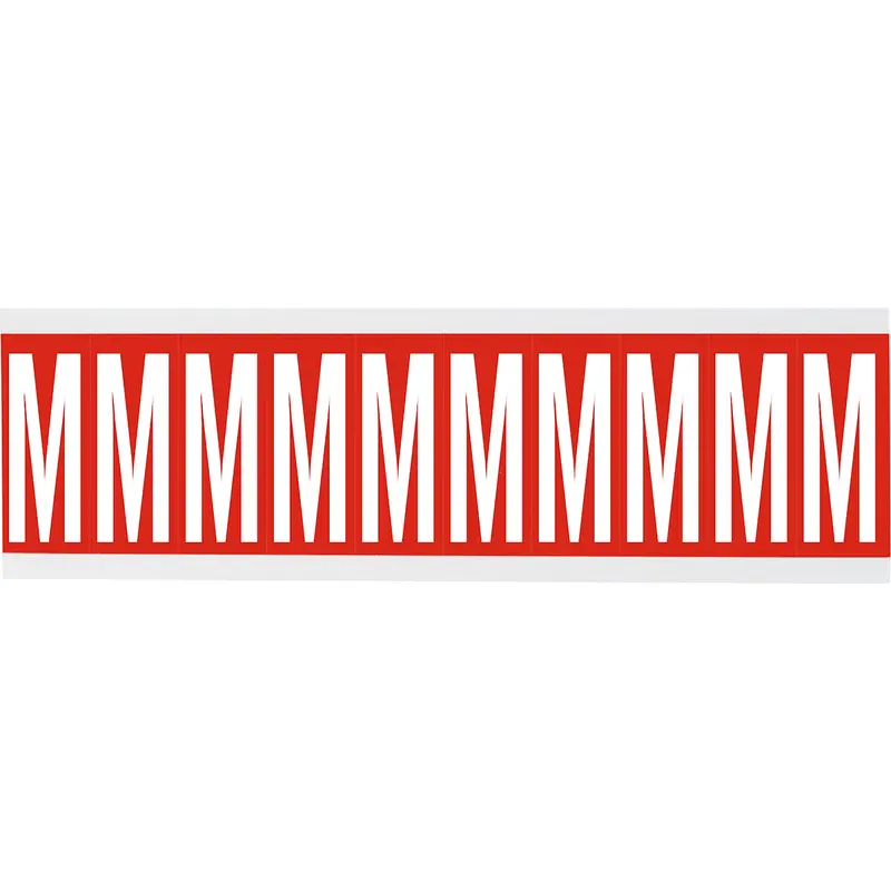 Zahlen oder Buchstaben auf Karte - 22 x 38 mm Weiss/Rot - M