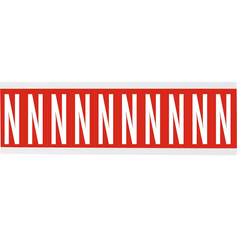 Zahlen oder Buchstaben auf Karte - 22 x 38 mm Weiss/Rot - N