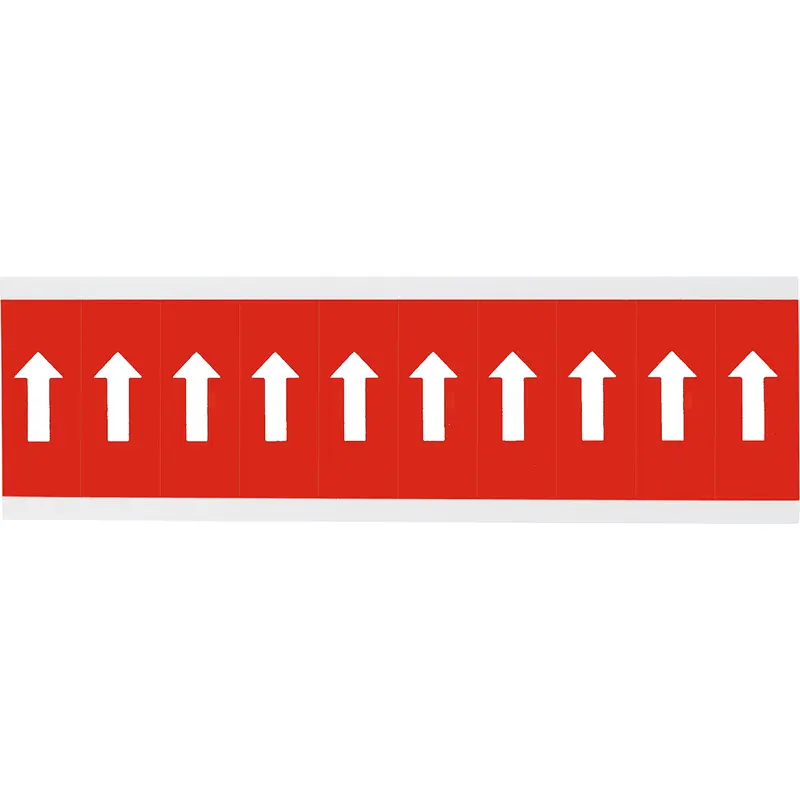 Zahlen oder Buchstaben auf Karte - 22 x 38 mm Weiss/Rot - Pfeile