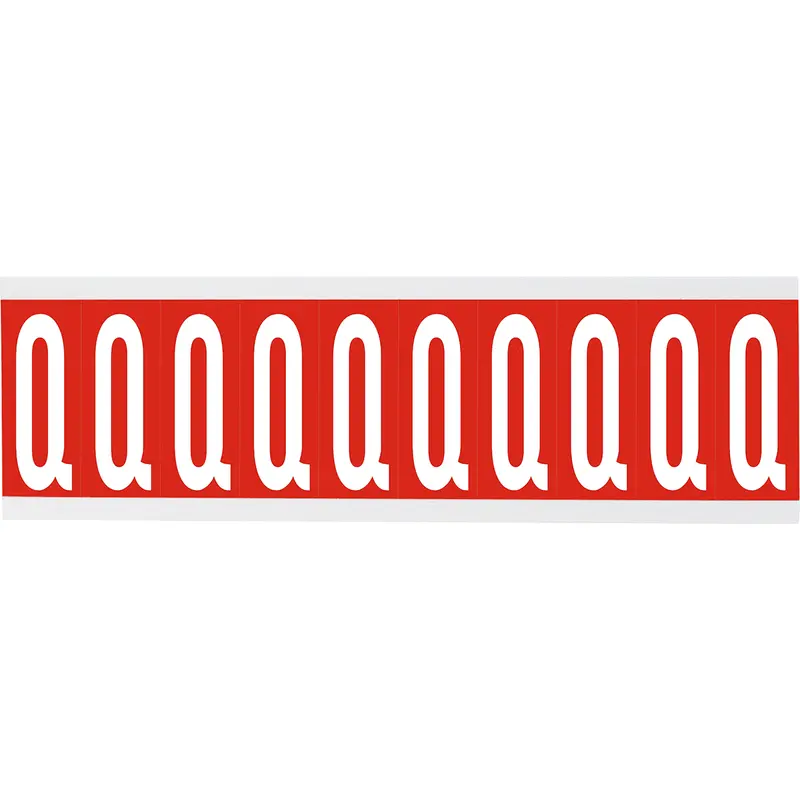 Zahlen oder Buchstaben auf Karte - 22 x 38 mm Weiss/Rot - Q