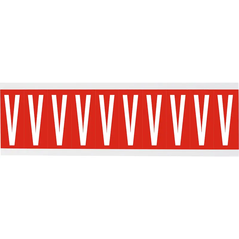 Zahlen oder Buchstaben auf Karte - 22 x 38 mm Weiss/Rot - V