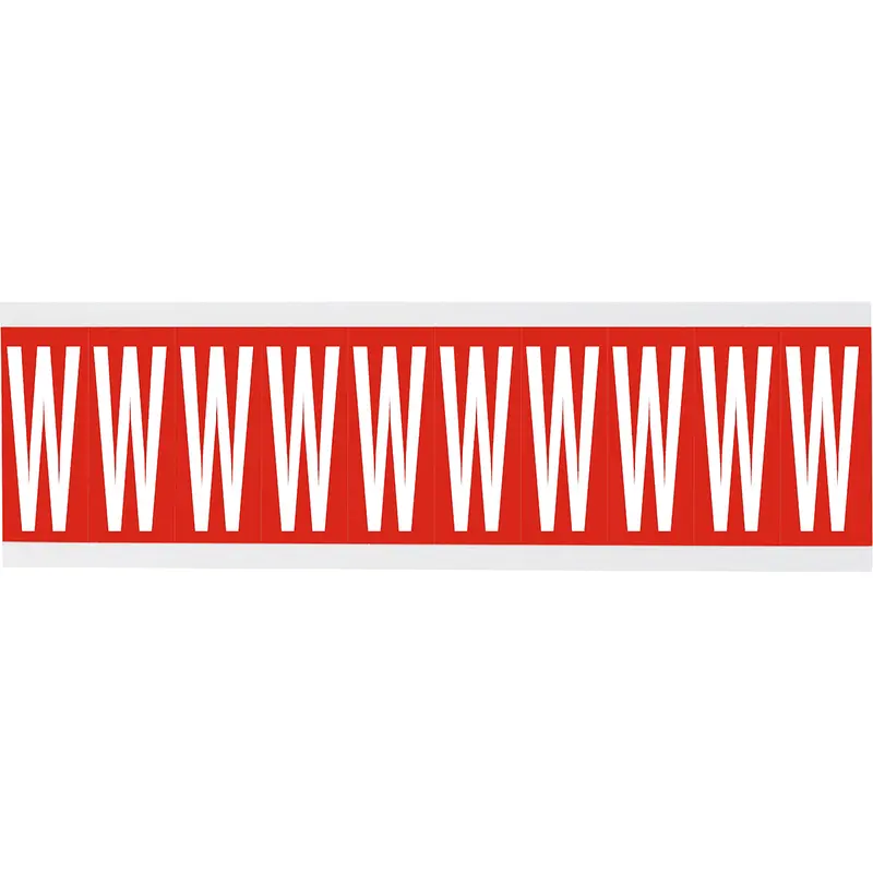 Zahlen oder Buchstaben auf Karte - 22 x 38 mm Weiss/Rot - W