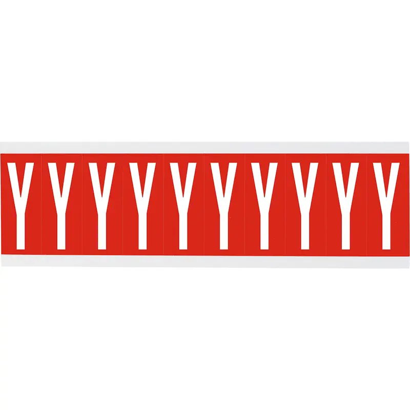 Zahlen oder Buchstaben auf Karte - 22 x 38 mm Weiss/Rot - Y