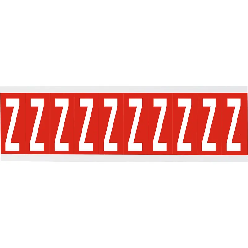 Zahlen oder Buchstaben auf Karte - 22 x 38 mm Weiss/Rot - Z
