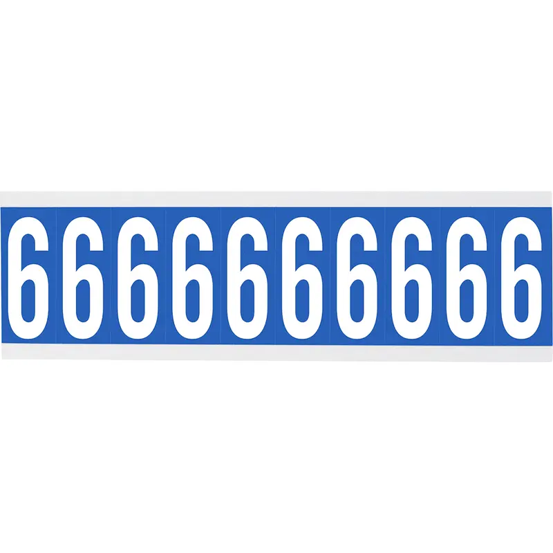 Zahlen oder Buchstaben auf Karte - 22 x 38 mm Weiss/Schwarz - 6