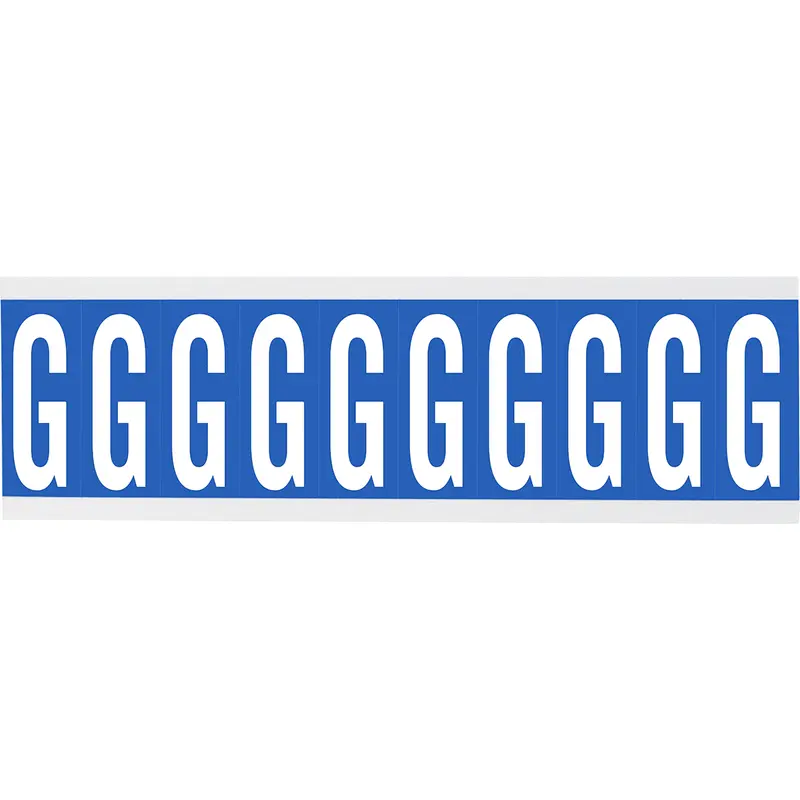 Zahlen oder Buchstaben auf Karte - 22 x 38 mm Weiss/Schwarz - G
