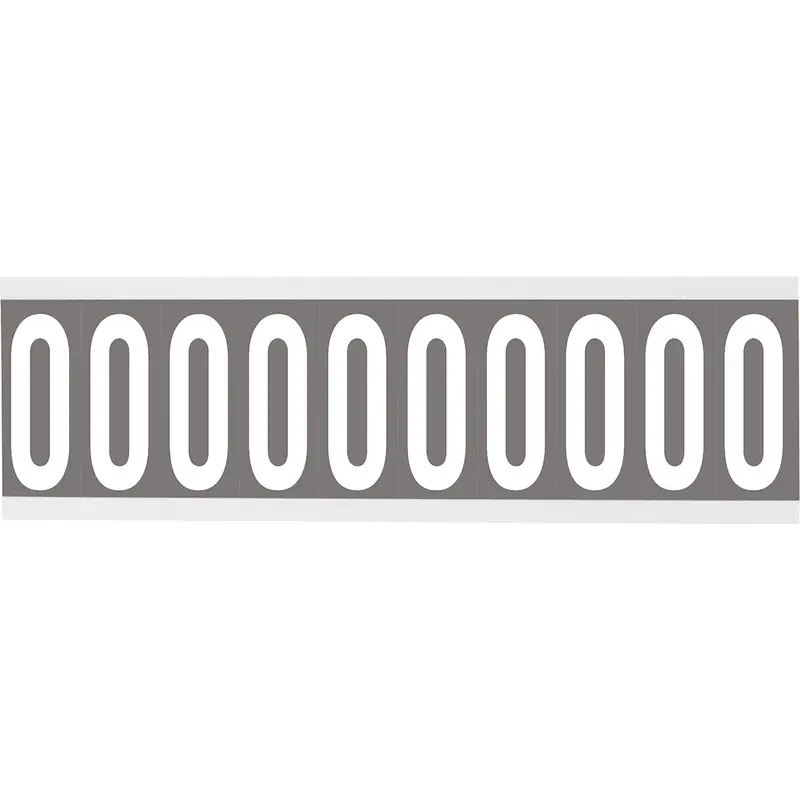 Zahlen oder Buchstaben auf Karte - 22 x 57 mm Weiss/Grau - 0