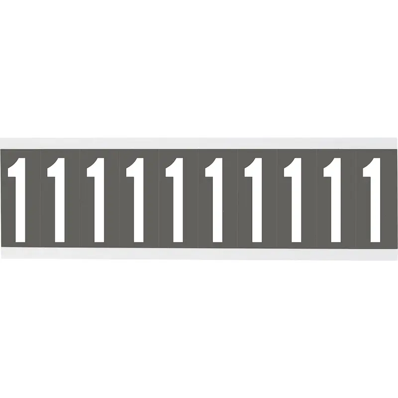 Zahlen oder Buchstaben auf Karte - 22 x 57 mm Weiss/Grau - 1