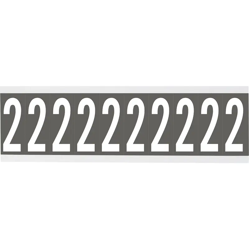 Zahlen oder Buchstaben auf Karte - 22 x 57 mm Weiss/Grau - 2