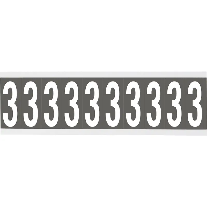 Zahlen oder Buchstaben auf Karte - 22 x 57 mm Weiss/Grau - 3