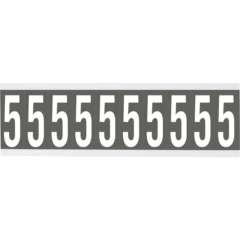 Zahlen oder Buchstaben auf Karte - 22 x 57 mm Weiss/Grau - 5