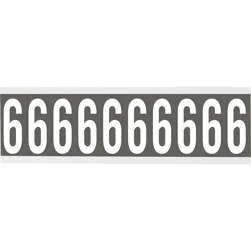 Zahlen oder Buchstaben auf Karte - 22 x 57 mm Weiss/Grau - 6