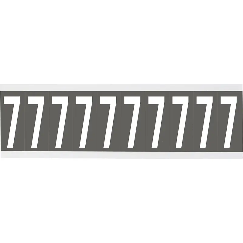 Zahlen oder Buchstaben auf Karte - 22 x 57 mm Weiss/Grau - 7