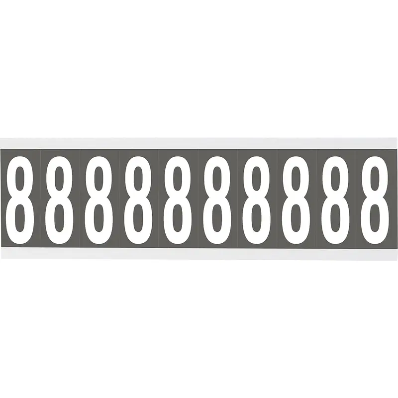 Zahlen oder Buchstaben auf Karte - 22 x 57 mm Weiss/Grau - 8