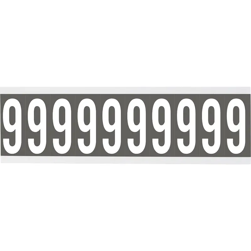Zahlen oder Buchstaben auf Karte - 22 x 57 mm Weiss/Grau - 9