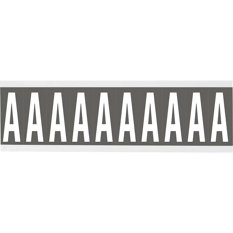 Zahlen oder Buchstaben auf Karte - 22 x 57 mm Weiss/Grau - A
