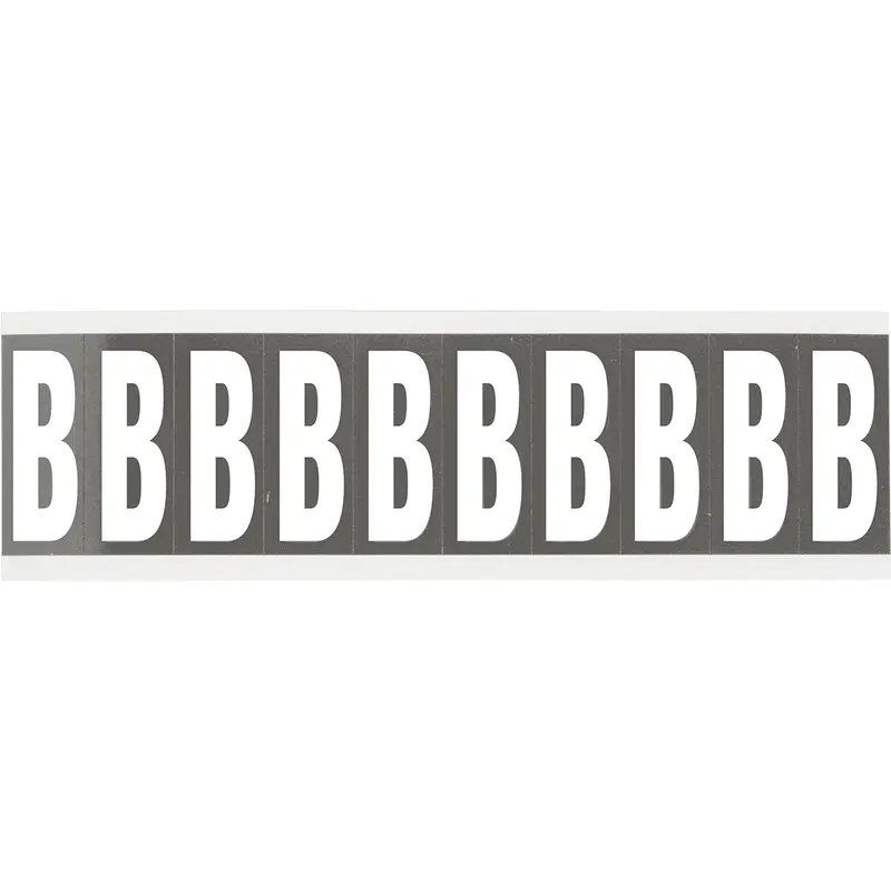 Zahlen oder Buchstaben auf Karte - 22 x 57 mm Weiss/Grau - B
