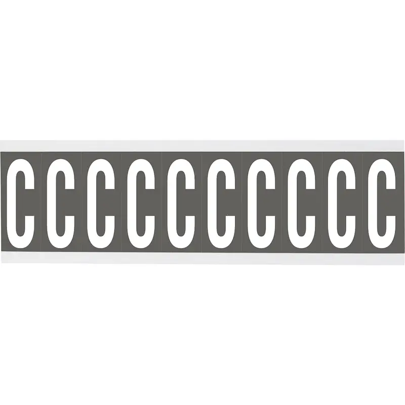 Zahlen oder Buchstaben auf Karte - 22 x 57 mm Weiss/Grau - C