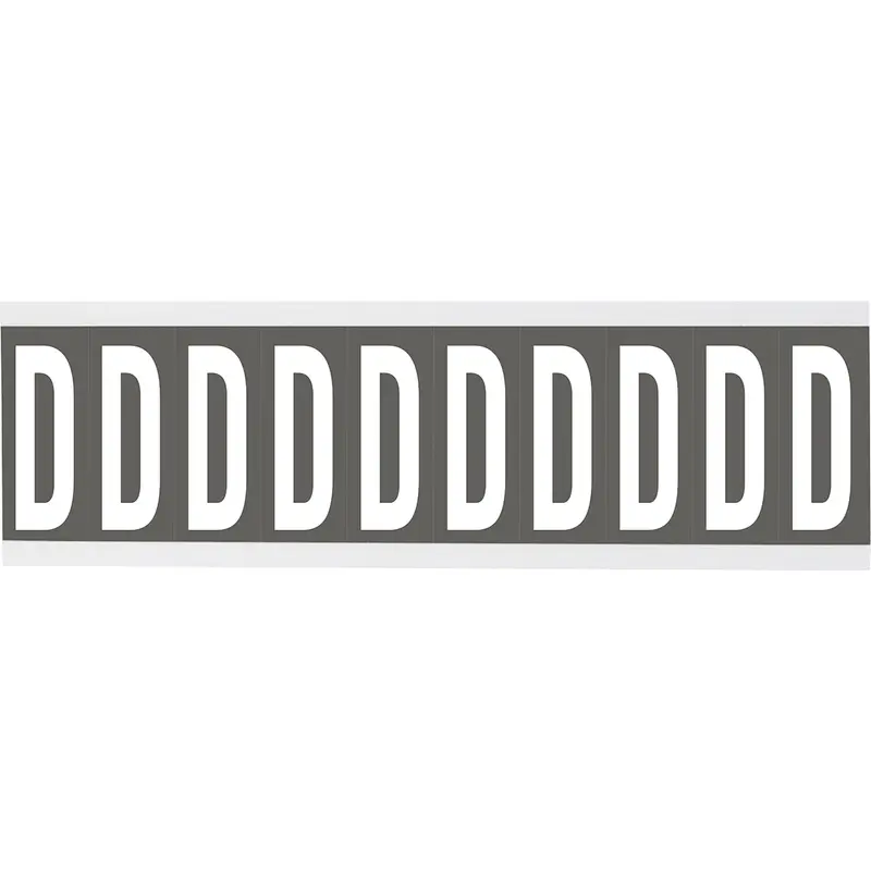 Zahlen oder Buchstaben auf Karte - 22 x 57 mm Weiss/Grau - D