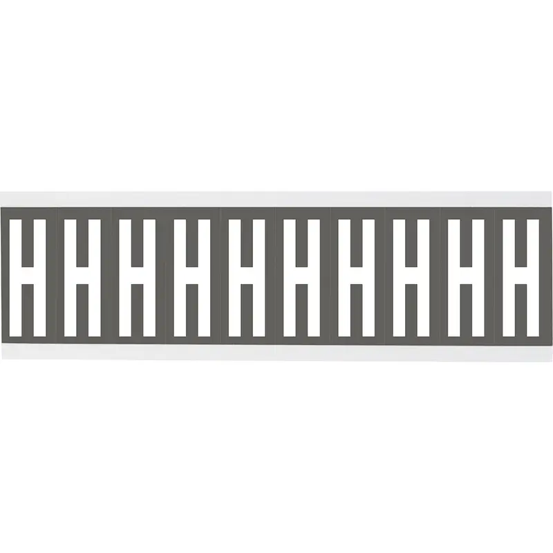 Zahlen oder Buchstaben auf Karte - 22 x 57 mm Weiss/Grau - H