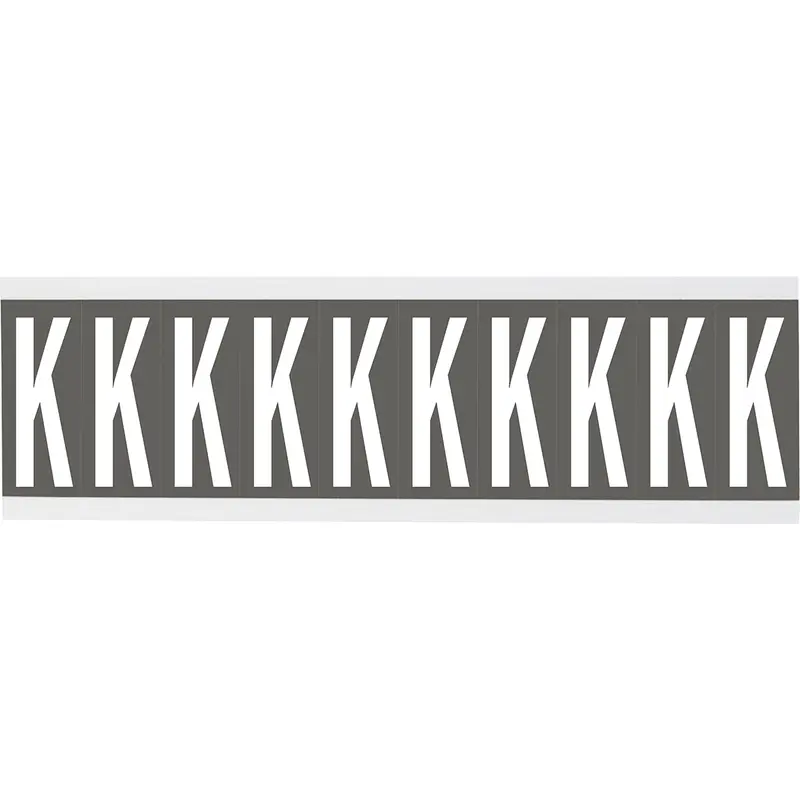 Zahlen oder Buchstaben auf Karte - 22 x 57 mm Weiss/Grau - K