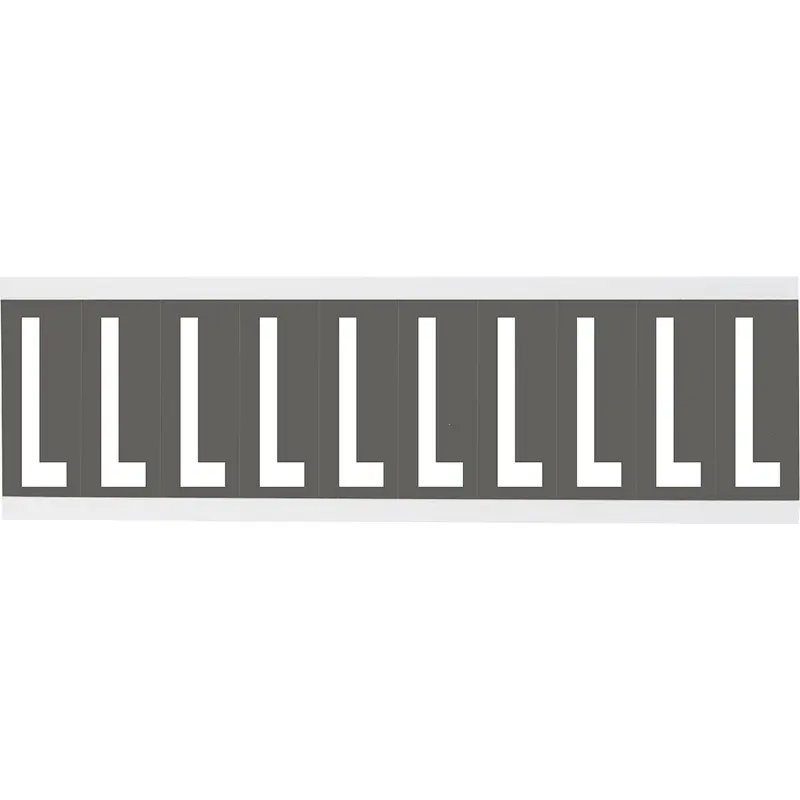 Zahlen oder Buchstaben auf Karte - 22 x 57 mm Weiss/Grau - L