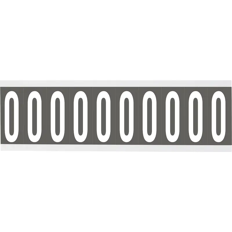 Zahlen oder Buchstaben auf Karte - 22 x 57 mm Weiss/Grau - O
