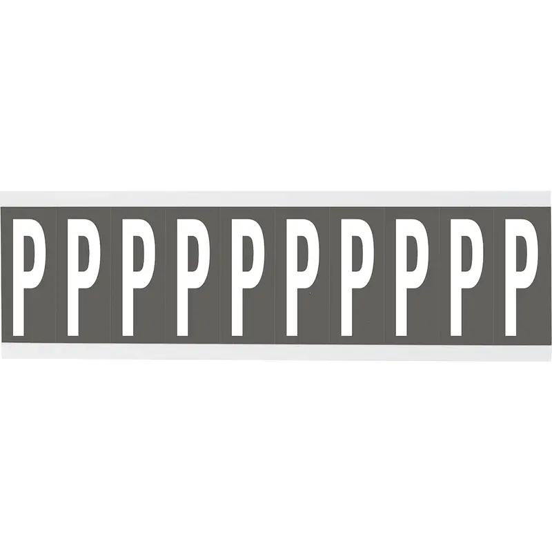 Zahlen oder Buchstaben auf Karte - 22 x 57 mm Weiss/Grau - P