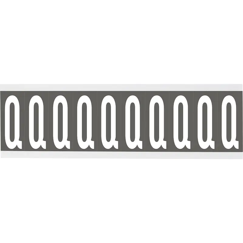 Zahlen oder Buchstaben auf Karte - 22 x 57 mm Weiss/Grau - Q
