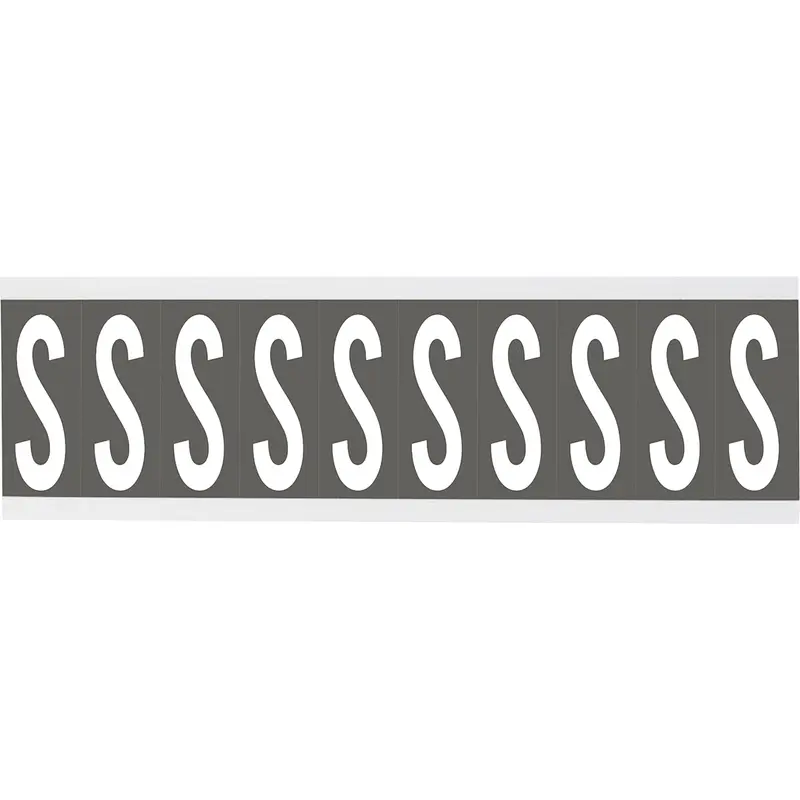 Zahlen oder Buchstaben auf Karte - 22 x 57 mm Weiss/Grau - S