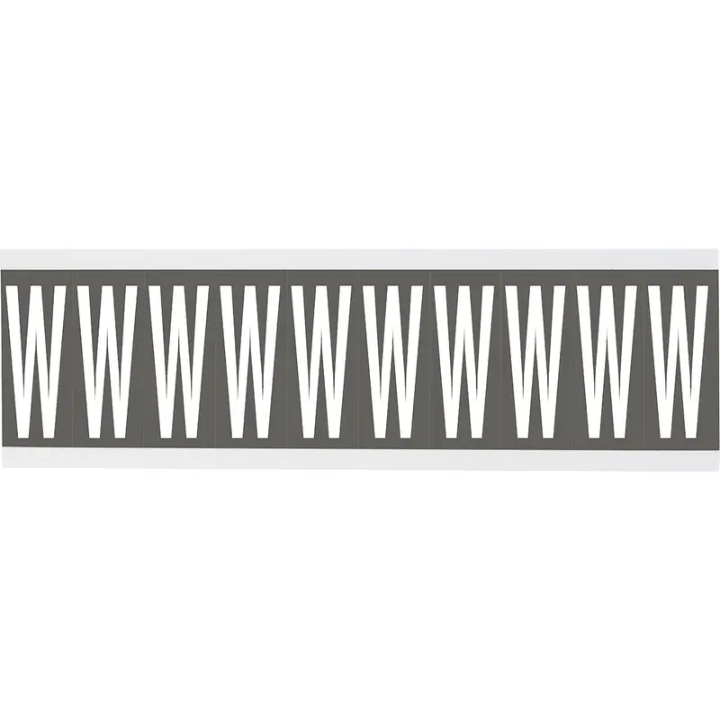 Zahlen oder Buchstaben auf Karte - 22 x 57 mm Weiss/Grau - W
