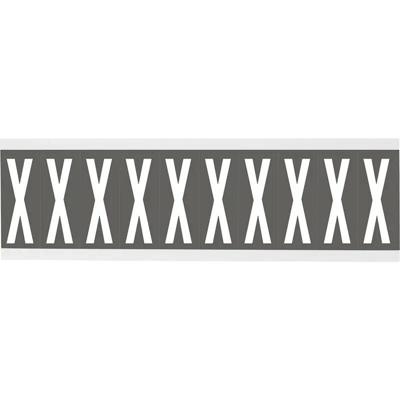 Zahlen oder Buchstaben auf Karte - 22 x 57 mm Weiss/Grau - X