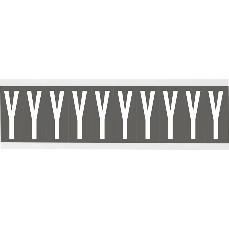 Zahlen oder Buchstaben auf Karte - 22 x 57 mm Weiss/Grau - Y