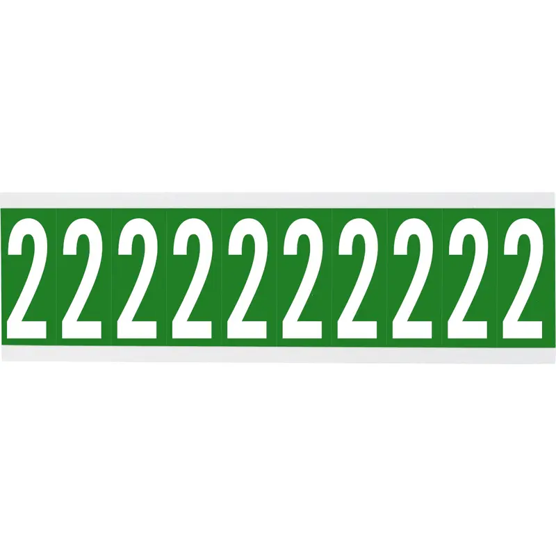 Zahlen oder Buchstaben auf Karte - 22 x 57 mm Weiss/Grün - 2
