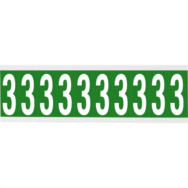 Zahlen oder Buchstaben auf Karte - 22 x 57 mm Weiss/Grün - 3