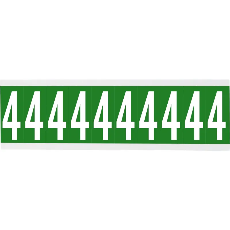 Zahlen oder Buchstaben auf Karte - 22 x 57 mm Weiss/Grün - 4
