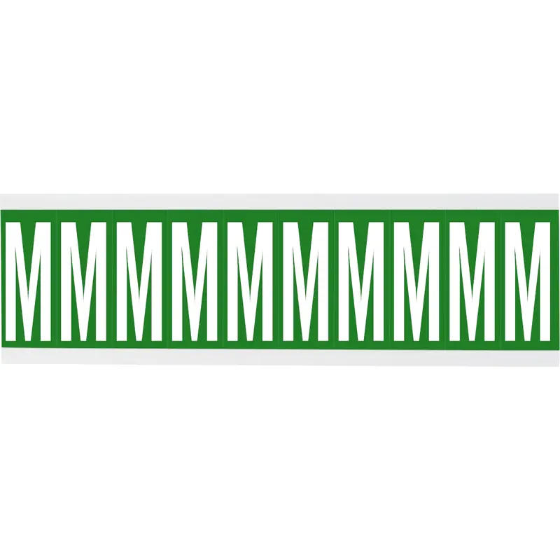 Zahlen oder Buchstaben auf Karte - 22 x 57 mm Weiss/Grün - M