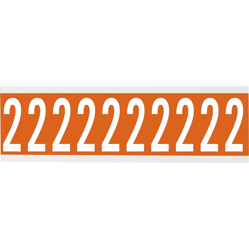 Zahlen oder Buchstaben auf Karte - 22 x 57 mm Weiss/Orange - 2