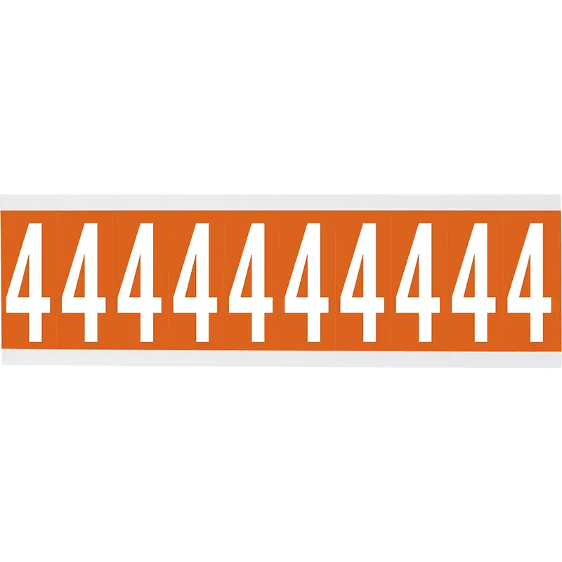 Zahlen oder Buchstaben auf Karte - 22 x 57 mm Weiss/Orange - 4