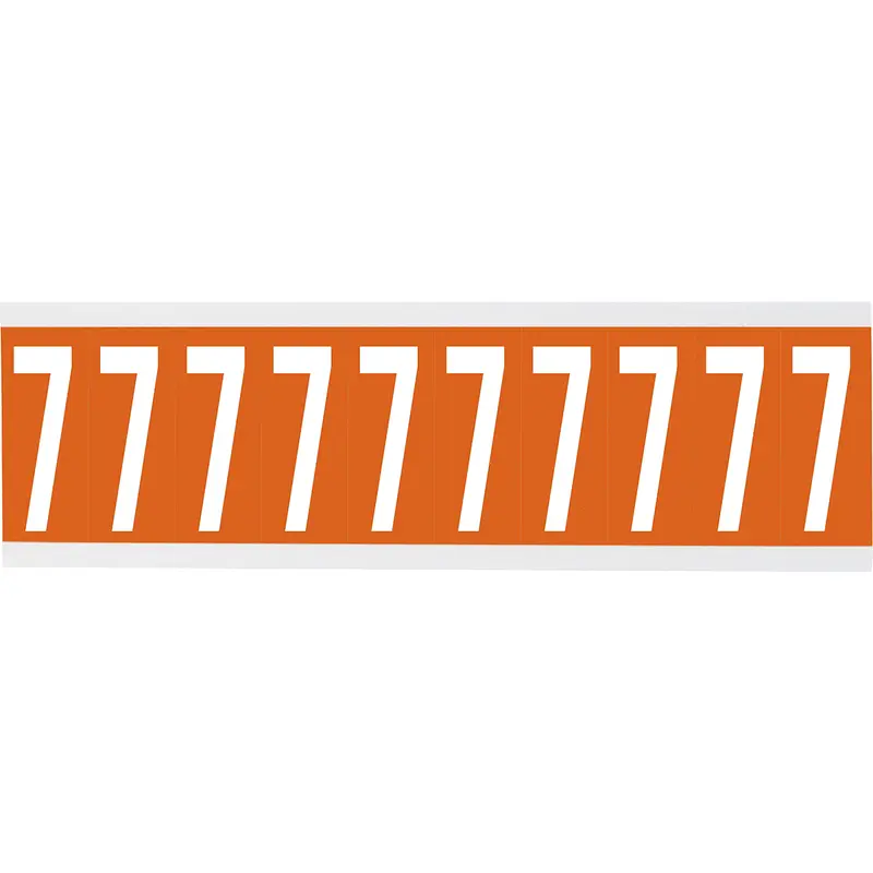Zahlen oder Buchstaben auf Karte - 22 x 57 mm Weiss/Orange - 7